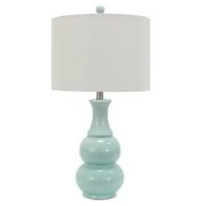 Decor Therapy Harper Ceramic Table Lamp with Shade, 27" Tall