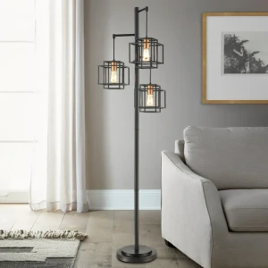 Kelsey Dual Square 3-Light Floor Lamp