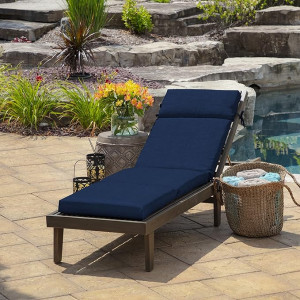 Arden Selections Outdoor Chaise Lounge Cushion 72 x 21, Sapphire Blue Leala