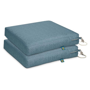 Duck Covers Weekend Water-Resistant Outdoor Dining Seat Cushion, 17 x 17 x 3 Inch, 2 Pack