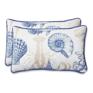 Pillow Perfect Outdoor Sea Life Marine Rectangular, Set of 2, (11.5" x 18.5")