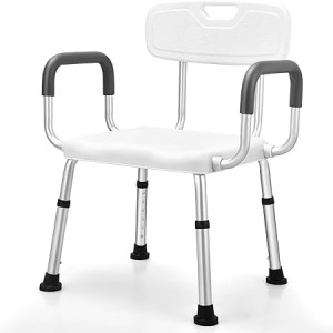 Sangohe Shower Chair for Inside Shower - Heavy Duty Shower Seat with Armrest and Back