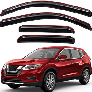 Lightronic WV194827 in-Channel Side Window Visor Deflector Rain Guard,4-Pieces Set for 2014-2020 Nissan Rogue (Excludes Rogue Sport Model)