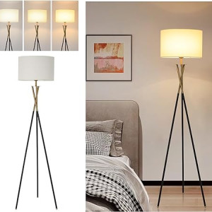 ACPYIDL Floor lamp Vertical Table lamp for Living Room, a Floor lamp Include Two Color Shades Linen and Black Shades