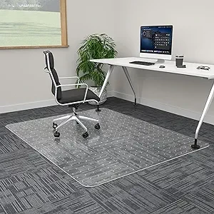 100pointONE Extra Large Office Chair Mat for Carpet, 46" x 60" Clear Desk Chair Mat for Low Pile Carpeted Floors