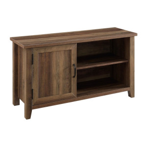 COASTAL FARMHOUSE GROOVED DOOR TV STAND FOR TVS UP TO 50” – RUSTIC OAK