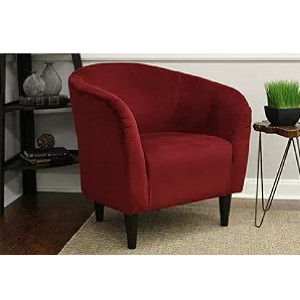Parker Lane Curved Tub Accnt Chair, Berry Red