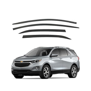 AUTOCLOVER Dark Smoke Side Window Visor 4 Piece Set for Chevrolet Equinox 2018 2019 2020 2021 2022 2023/ Safe RAIN Out-Channel Guard Deflector