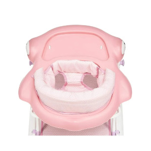 Dream on Me 2-in-1 Aloha Fun Baby Walker in Pink, Easily Convertible Baby Walker, Adjustable Three Position Height Settings