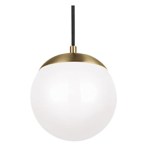 Sea Gull Lighting Leo Globe Pendant Hanging Modern Fixture, One - Light, Satin Brass