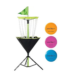 Franklin Sports Disc Golf Baskets - Portable Disc Golf Target with Chains Included - Disc Golf Basket Stand Equipment for Hole + Course Creation
